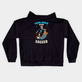 Cool Boys Play Soccer Kids Hoodie